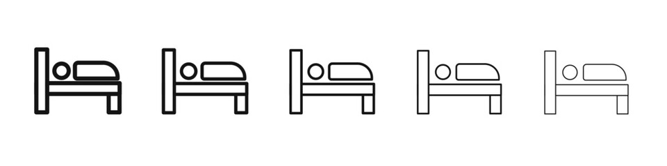 Bed icon black and white vector sign