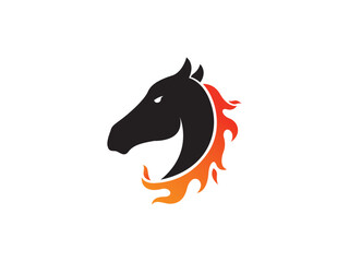 Flaming Horse Head Logo Template © gunaonedesign