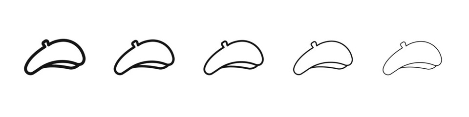 Beret icon black and white vector sign