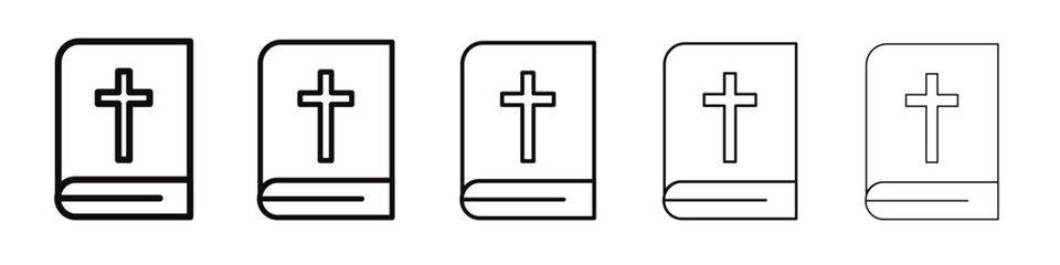 Fototapeta premium Bible icon black and white vector sign