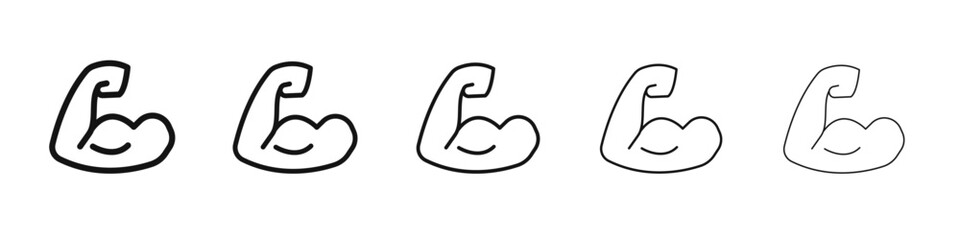 Biceps icon black and white vector sign