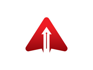 Upward Arrow Rocket Launch and Growth Logo Template