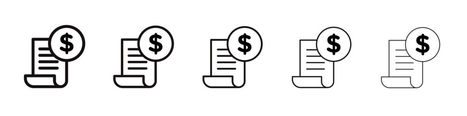 Fototapeta premium bills icon black and white vector sign