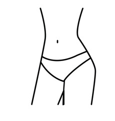 Weight loss icon with woman's waist. Slim female body 