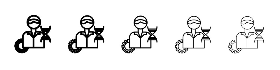 Biomedical engineer icon black and white vector sign