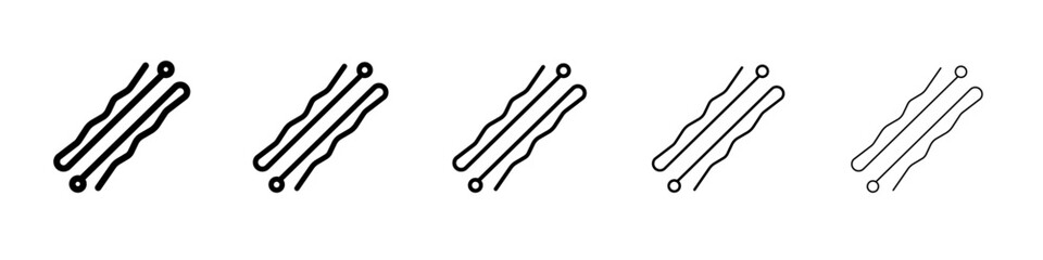 bobby pins icon black and white vector sign