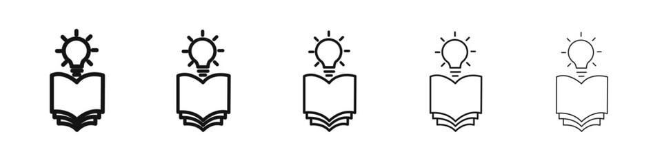 book with bulb icon black and white vector sign