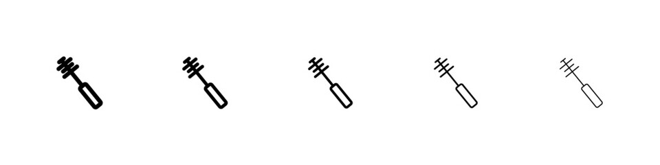 Bottle sweeper cleaning brush icon black and white vector sign
