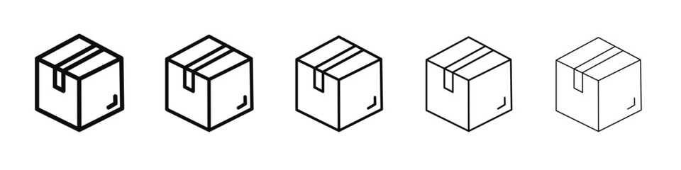 Box icon black and white vector sign