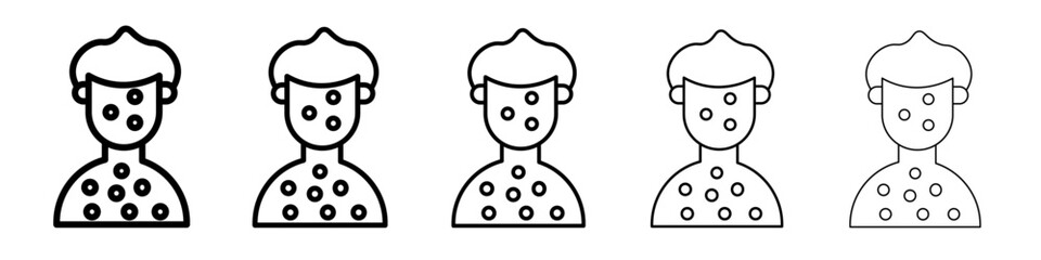 Boy chicken pox icon black and white vector sign