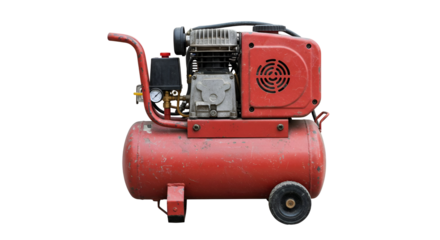 Red Portable Air Compressor Illustration
