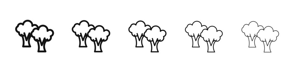 Broccoli icon black and white vector sign