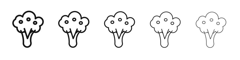 broccoli icon black and white vector sign