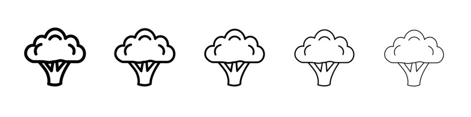 Broccoli icon black and white vector sign