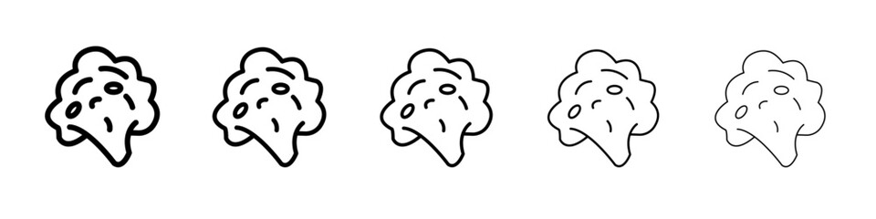 broccoli icon black and white vector sign