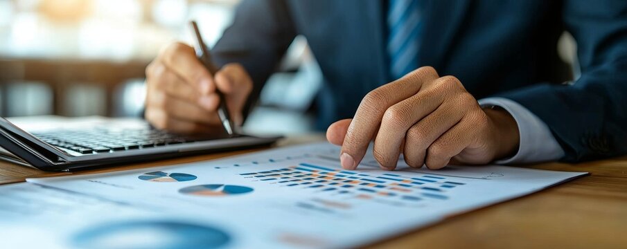 Financial advisory services, Asian advisor showing an investment plan to clients in the consultancy office., Generative AI