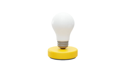 3D Yellow Base Lightbulb Illustration
