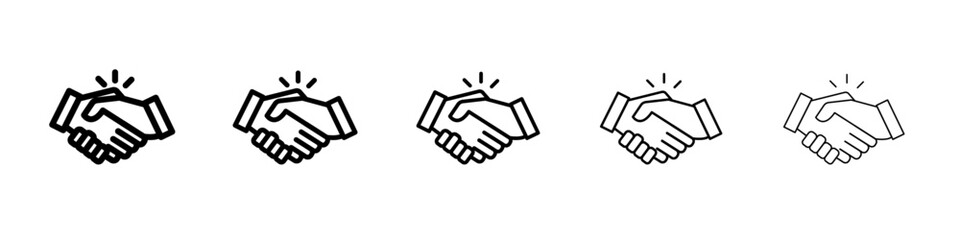 Fototapeta premium Business deal icon black and white vector sign