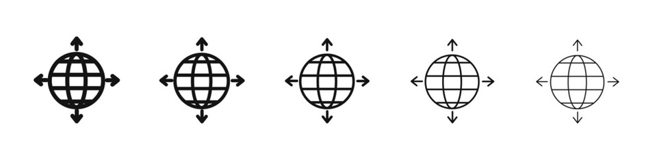 Business expansion icon black and white vector sign