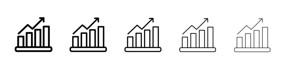 Business growth icon black and white vector sign