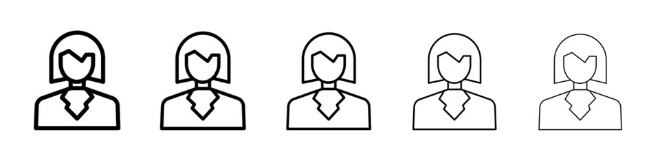 Business women icon black and white vector sign