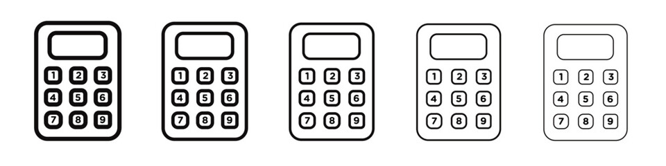 Calculator icon black and white vector sign
