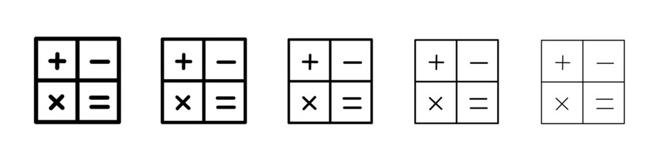 Calculator icon black and white vector sign