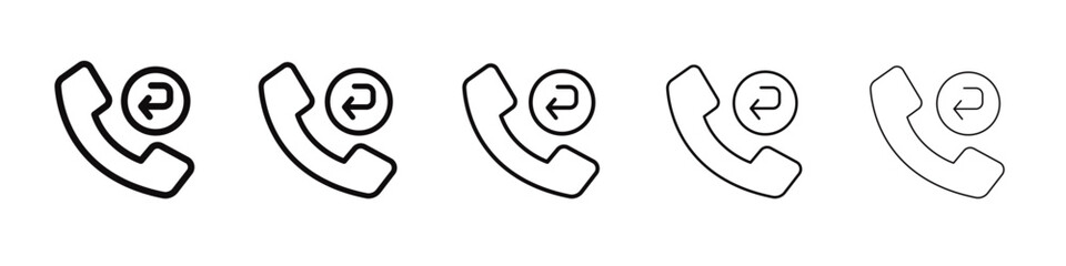Call back icon black and white vector sign
