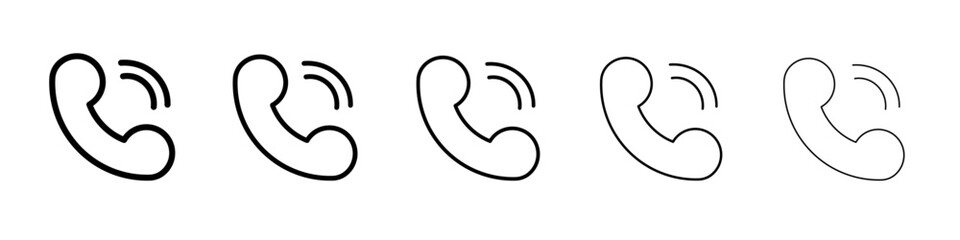 Fototapeta premium Call icon black and white vector sign