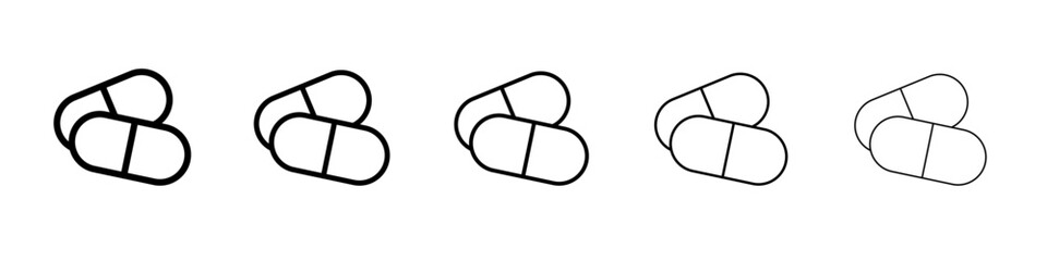 Capsule icon black and white vector sign
