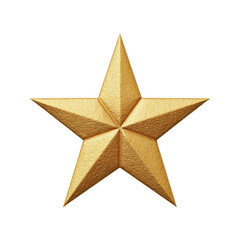 Obraz premium Golden Star Icon with Textured Surface for Award, Recognition, or Decorative Use in Graphics and Designs Transparent background or png