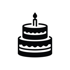 Black solid icon for cake