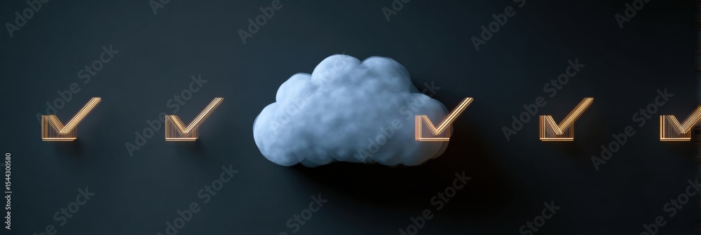Poster Cloud Storage Safety Checklist With Checks and a Cloud Symbol Showcasing Secure Data Management Practices