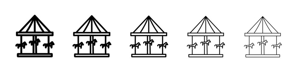 Carousel icon black and white vector sign