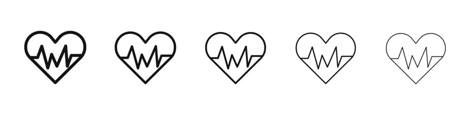 Cardiology icon black and white vector sign