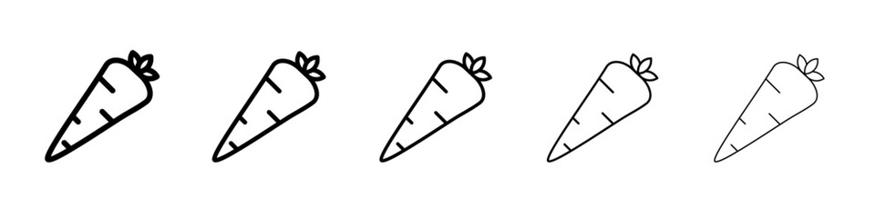 Carrot icon black and white vector sign