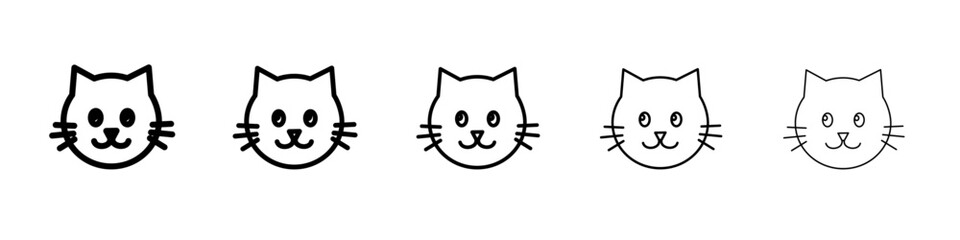 Cat icon black and white vector sign © Topline