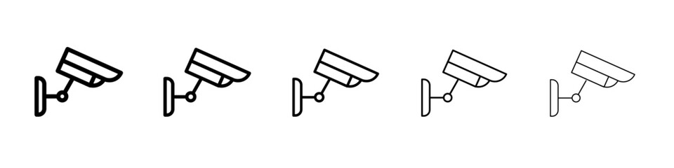 CCTV camera icon black and white vector sign