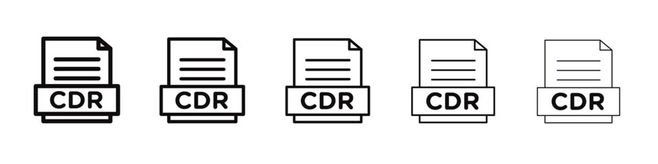 CDR File Document Icon black and white vector sign