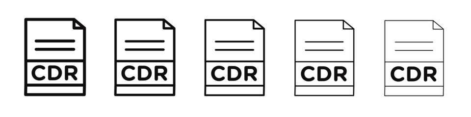 CDR File Document Icon black and white vector sign