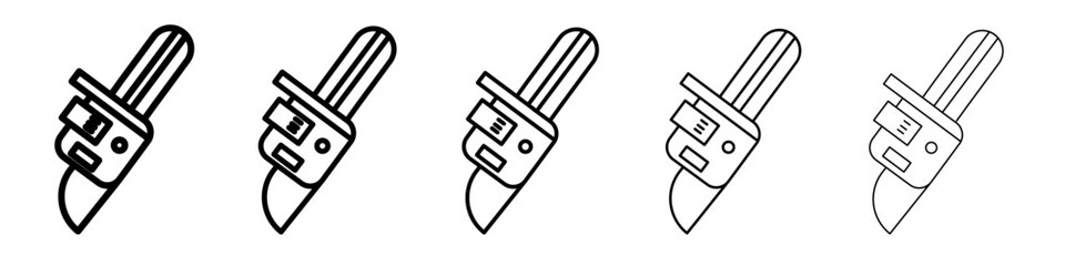 Chainsaw icon black and white vector sign