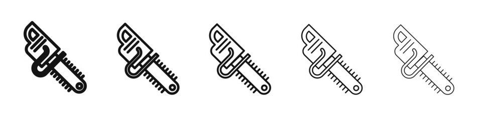 Chainsaw icon black and white vector sign
