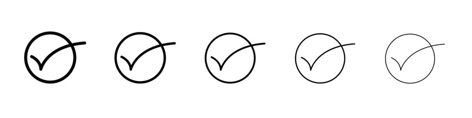 Check icon black and white vector sign