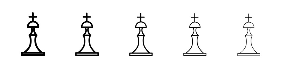 Chess king icon black and white vector sign