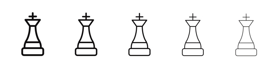 Chess king icon black and white vector sign