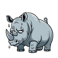 Fototapeta premium Hand drawn cartoon rhinos vector illustration