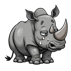 Fototapeta premium Hand drawn cartoon rhinos vector illustration