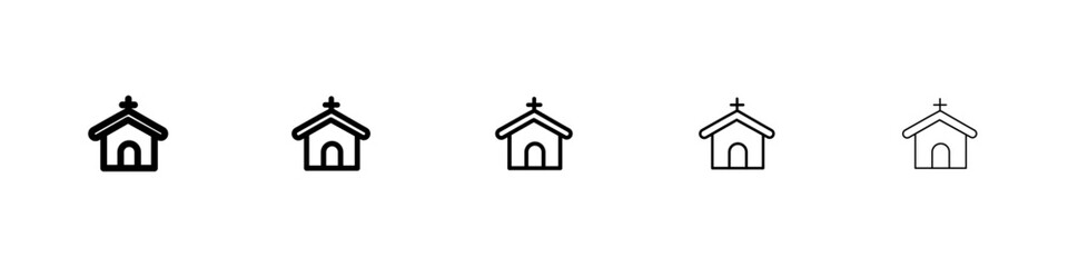 Church icon black and white vector sign