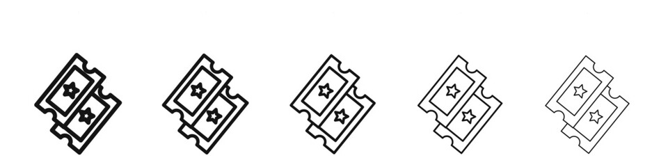 Cinema ticket icon black and white vector sign