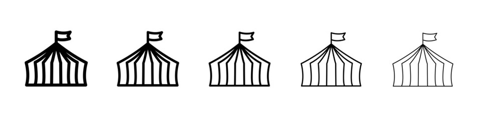 Circus tent icon black and white vector sign